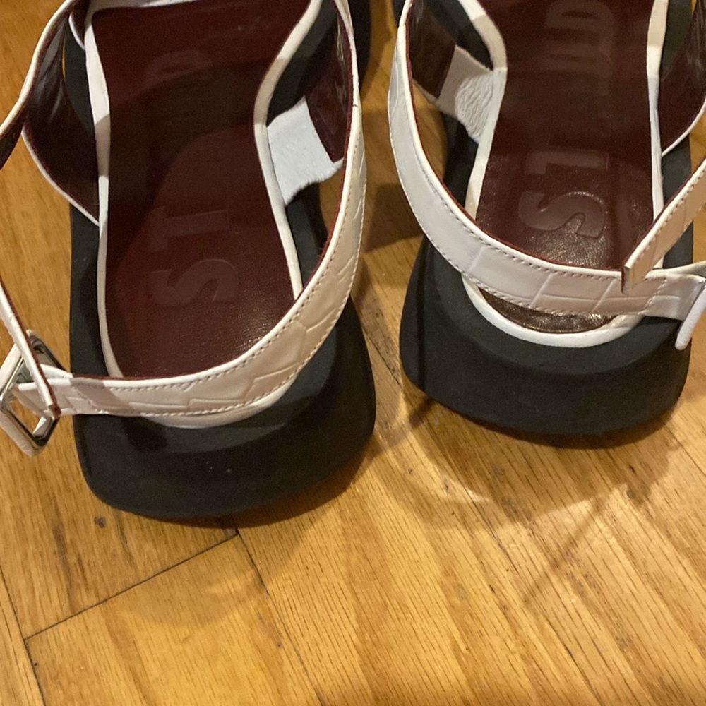 STAUD White Croc Nicky Sandals. Sz. 37/ 6.5-7 - Picture 11 of 15